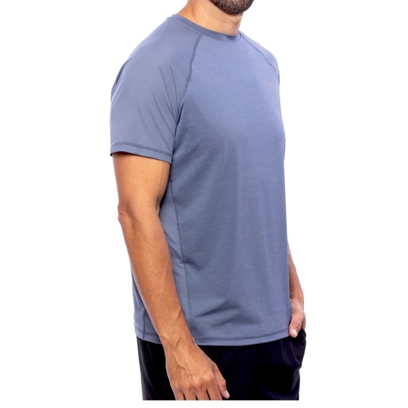 Copper Fit Men’s Short Sleeve Ultra Performance Crew Neck Shirt in Navy Heather - Picture 5 of 7